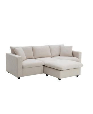  Modern Sectional Sofa, Cloud Couch with Ottoman