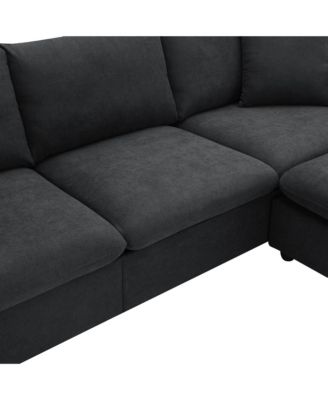  Modern Sectional Sofa, Cloud Couch with Ottoman