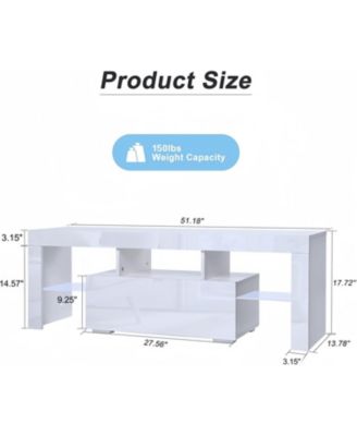Modern LED TV Stand with Flip Door and High Gloss Finish