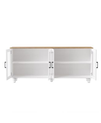 Streamdale Farmhouse TV Stand with Tempered Glass Doors for TVs up to 70