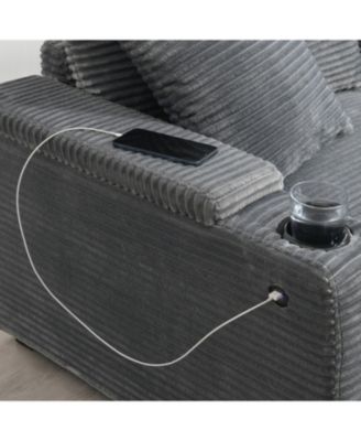 106" L-Shaped Sectional Sofa with USB