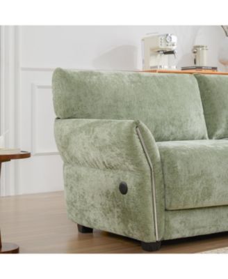 142" Modular U-Shape Sofa with USB Charger & Ottoman