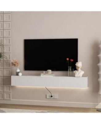 Floating TV Stand Wall Mounted LED 69" Modern Entertainment Center