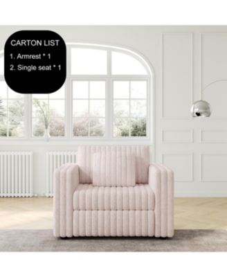 Plush Modular Sofa Single - Light Pink
