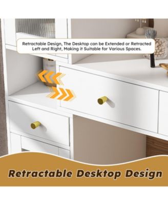 Vanity Dressing Table with LED Mirror & Storage