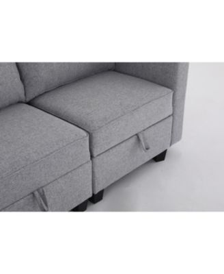 Convertible Modular Sectional Sofa with Storage & Reversible Chaise