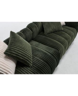 114" Corduroy Sofa with Ottoman