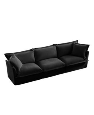 Chenille Fleece Deep Seat Sofa - Black
