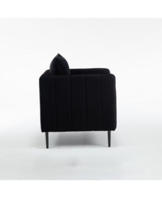 Velvet Accent Chair with Metal Legs