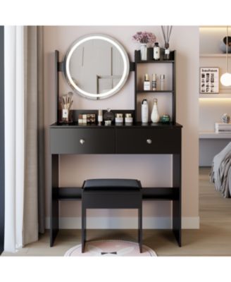 LED Vanity Table Set (Touch 3 Colors Adjustable)