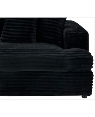Corduroy 3-Seater Sofa w/ 4 Pillows