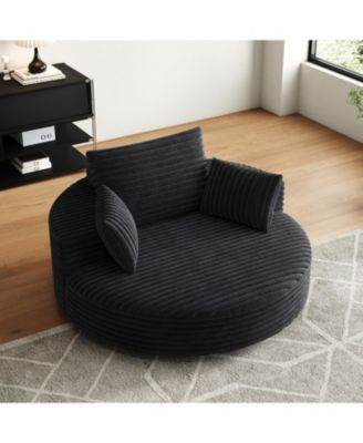 55" Corduroy Swivel Sleeper Chair