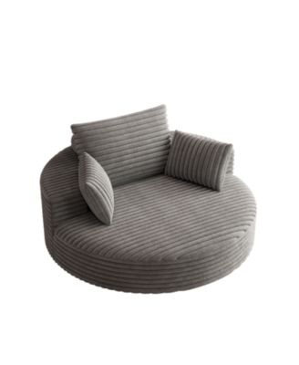 55" Corduroy Swivel Sleeper Chair