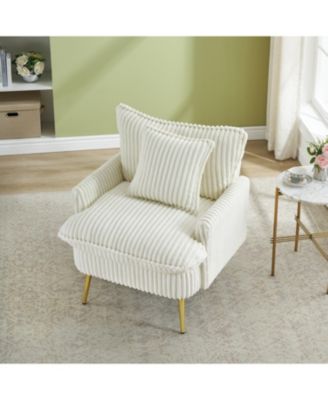  Beige Corduroy Accent Chair - Apartment/Office/Living Room