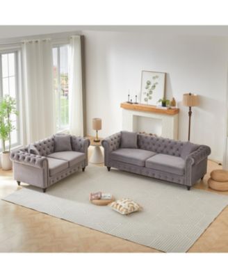 Streamdale Modern 5-Seat Sofa Set, Wood Frame & Feet, 4 Cushions