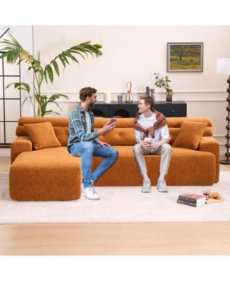 Streamdale Orange Convertible Sectional Sofa, 86"L