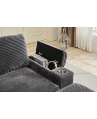  Modular Sectional Sofa Bed Set w/ Storage, USB & Cup Holders