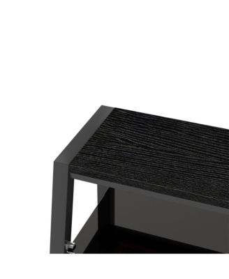 Wooden TV Stand with Mount & Tempered Glass