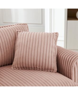 Pink Lazy Sofa Chair with Backrest & Armrests