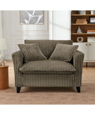 Brown Corduroy Accent Chair