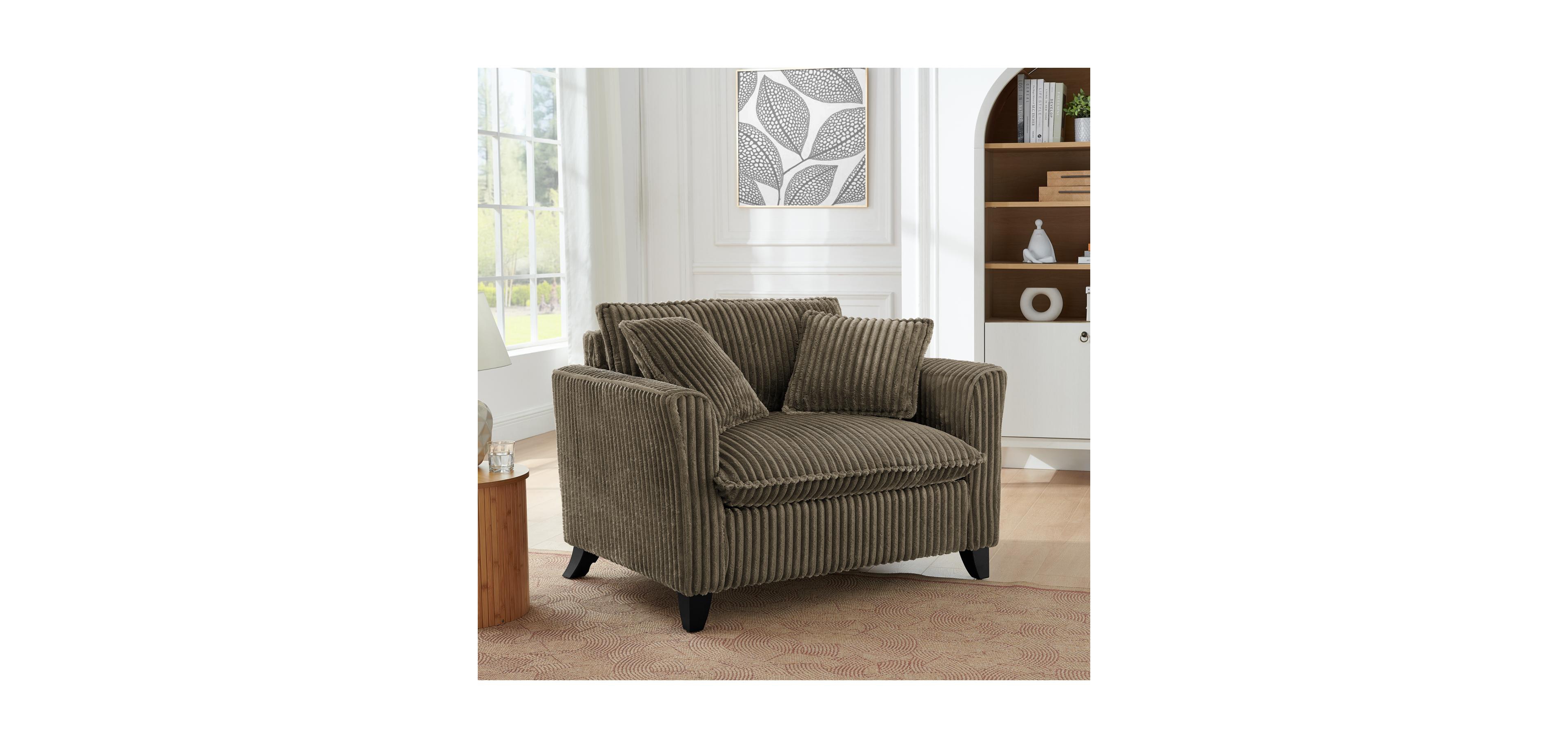 Streamdale Furniture Brown Corduroy Accent Chair