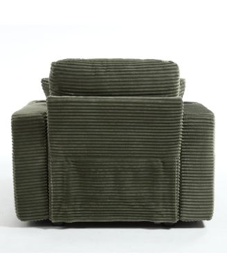 Corduroy Chaise Lounge Sofa, Detachable Cushions, 3 Colours