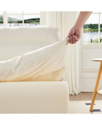 3-Seat Sofa Lounge Chair - White Polyester