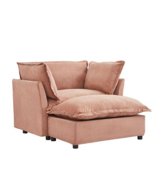 Cozy Pink Armchair Sofa with Ottoman
