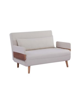 Extra Wide 3-in-1 Loveseat Sofa Bed - Adjustable Back, Linen Fabric