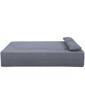 2-in-1 Full Sofa Bed- Teddy Fabric, No Assembly, Pillows, Grey