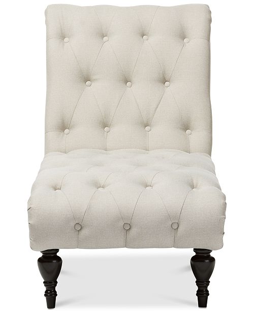 Furniture Layla Light Beige Chaise Lounge, Quick Ship Furniture Macy's