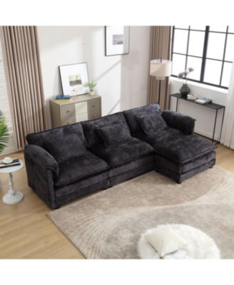 Streamdale Modular Chenille Sectional Sofa with Ottoman