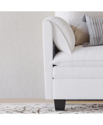 107.8" 3 Seater L-Shaped Sofa Couch with Ottoman & Pockets