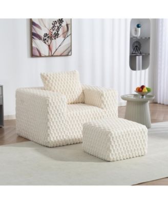 Corduroy compression sofa with Ottoman