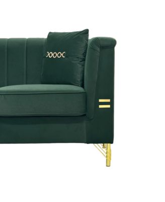 Gold Leg Sherpa Sofa - Modern 3-Seater Couch