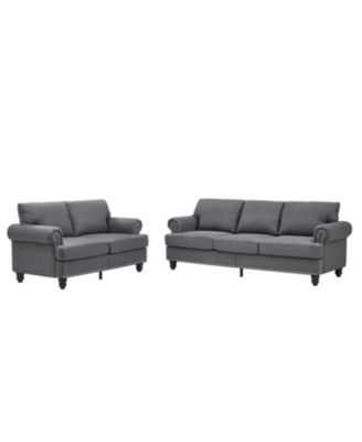 Streamdale Modern Classic Grey Sofa 2+3 Seater
