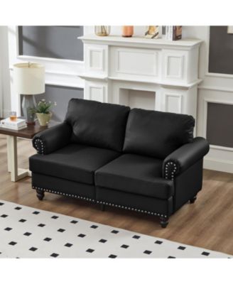 Modern Classic Loveseat Faux Leather