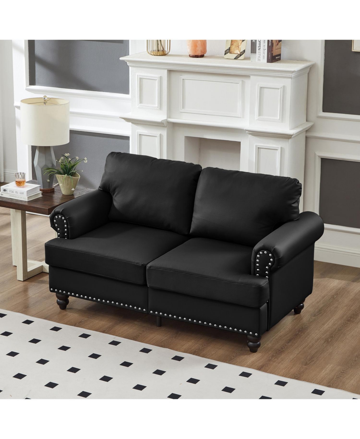 Streamdale Furniture Streamdale Modern Classic Loveseat Faux Leather