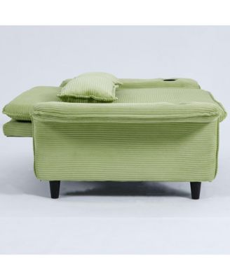 Green Multi-Functional Sofa Bed with Adjustable Armrests & Backrests