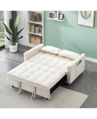 Modern Velvet Sleeper Sofa with Pillows & Pockets