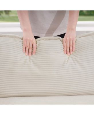 Modern Beige Corduroy Sofa Set (2-Piece)