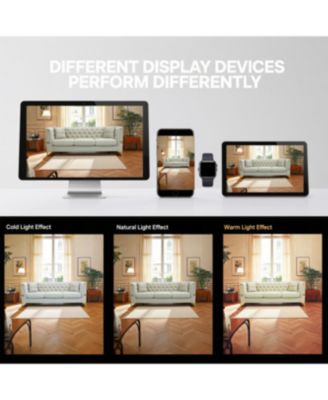 Tufted Velvet Sofa, 82" 3-Seater Couch with Gold Legs