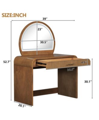 39" Lighted Mirror Vanity Table - Espresso