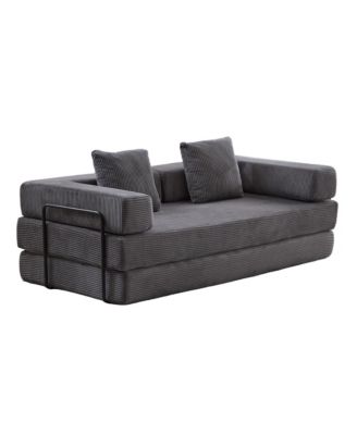  Corduroy Floor Sofa Bed - Dark Grey