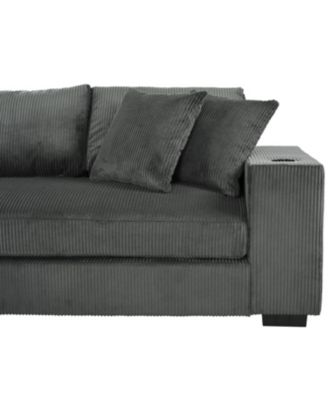 Large Sectional Sofa- Thick Cushions, Cup Holders & Charging