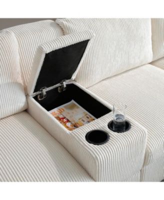 U Shaped Cloud Couch Sectional Sofa, 126" Oversized Comfy Sofa, Beige