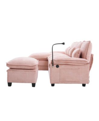 106" U-Shape Sectional Sofa Cloud Couch, Chenille, Ottoman & Pillows