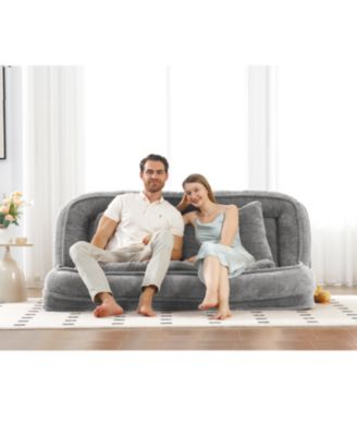 Double Chenille Dog Bed Sofa Couch - Extra Large, Adjustable