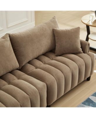 83" Futon Sofa Bed with Pillows, Convertible Sleeper