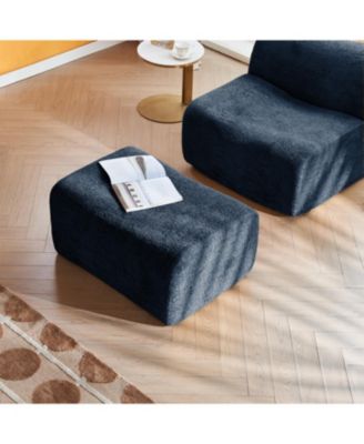 Single Foam Sofa Chair with Footrest & Pillow